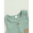 thumbnail image 5 of Wassery Baby Boys Summer Romper Newborn Sleeveless Contrast Color Jumpsuits Infant Ribbed Playsuits, 5 of 8