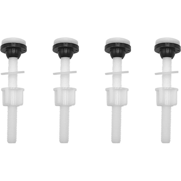 GHSDFBB Toilet Tank Plastic Bolts, 4 PACK M10 Tank to Bowl Bathroom Toilet Repair Kits Fitting Screws and Seal Set, Pan Head Bolts Fits Two Piece Toilet(White)