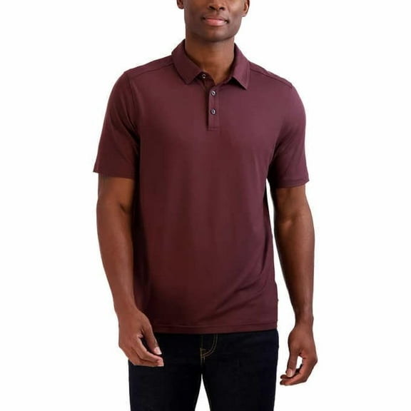 Gerry Mens Short Sleeve Brushed Knit Polo Shirt with 3-Button Closure, UPF 40  (Red, XX-Large)