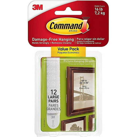 Command Damage Free Picture and Frame Hanging Large Strips 48 Pairs