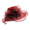 thumbnail image 2 of Visland Women's Church Derby Dress Fascinator Bridal Cap British Tea Party Wedding Hat,Wide Brim Medieval Curling Edge Hollow Out Banquet Cap, 2 of 8