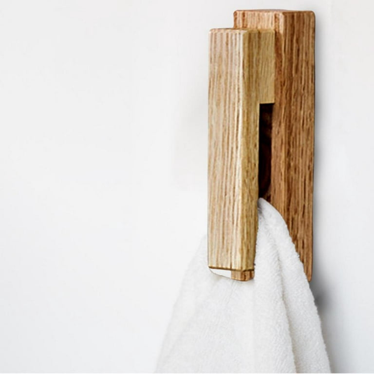 Oak Wood Towel Holder - Decorative Wooden Towel Hook for Kitchen or Bath,  Amish Farmhouse Tradition, Bathtub Design 