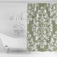 thumbnail image 4 of Baroque Sage Green Shower Curtains for Bathroom Waterproof Fabric Bath Curtains Decor Bath Tub Curtain Vintage Damask Classic Floral Decorative Shower Curtain Sets with 12 Hooks, 72x72 Inch, 4 of 6