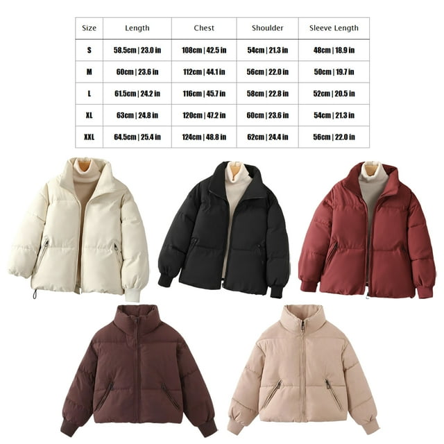 Baohd Veste Matelassée d'Hiver Essentielle Confortable et Chaude pour Femmes Facile à Nettoyer Veste Matelassée Rouge P