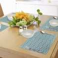 thumbnail image 4 of Ambesonne Turquoise Place Mats Set of 4, Retro Squared Rounds, Standard Size, Petrol Blue and White, 4 of 6
