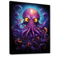 thumbnail image 2 of Designart "violet Animal Electric Octopus Drips" Animals Floater Framed Wall Art Living Room, 2 of 7