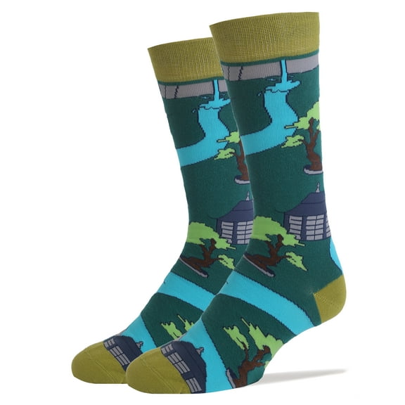 Oooh Yeah Men's Funny Novelty Crew Socks, Crazy Colorful Fashion Socks, Bonsai, One Size