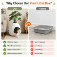 thumbnail image 2 of MINDYES Plant Hidden Cat Litter Box Enclosure with Pebbles and Artificial Greenery, Home Decor Cat Boxs for All Cats, White, 2 of 8
