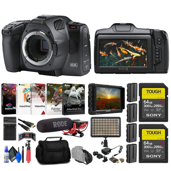 Blackmagic Caméra de Cinéma de Poche au Design 6K G2 + Moniteur 4K + Rode VideoMic + Plus