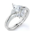 thumbnail image 3 of JeenMata Bohemian Cluster pear Shaped Real Diamond Unique Wedding Ring Set in 10k White Gold, 3 of 6