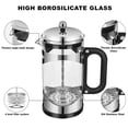 thumbnail image 4 of YMMIND Cafetera de prensa francesa de 34 onzas Prensa de café de acero inoxidable cromado, con sistema de filtro de 4 niveles, vidrio de borosilicato de espesor resistente al calor, cafetera sin BPA p, 4 of 5