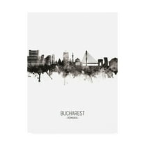 Trademark Fine Art 'Bucharest Romania Skyline Portrait II' Canvas Art by Michael Tompsett