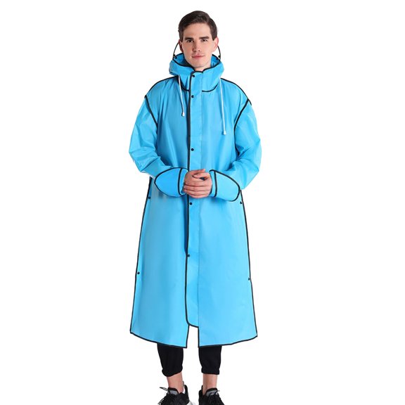 YUHAOTIN Womens Poncho Mens and Womens Protective Jacket Fashion Mountaineering Fishing Transparent Zipper Thickened Self Raincoat Mens Raincoat Long with Hood Mens Raincoat with Hood