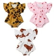 thumbnail image 4 of Styles I Love Infant Baby Girl Heart Pattern Leopard Print Blouse Short Sleeve Romper 4 Colors (Heart Bodysuit, 70/3-6 Months), 4 of 5