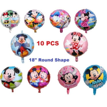 Kidsfavor Mickey Mouse Minnie Mouse Balloons, 18-Inch, Round, Foil, 10-Count
