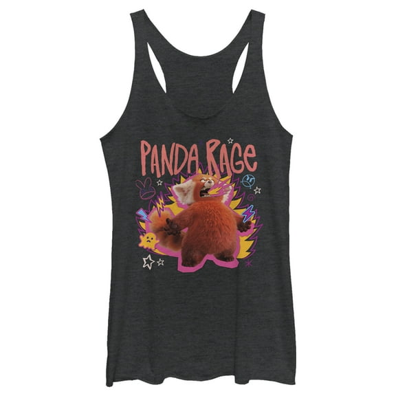 Women's Turning Red Panda Rage Mei Lee Racerback Tank Top Black Heather Large