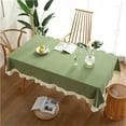 thumbnail image 1 of Retro Ruffle Tablecloth Cotton Washable Table Cover Tablecloths for Rectangle Table Baby Shower Kitchen Party Wedding Decor, 1 of 4