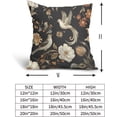 thumbnail image 5 of Vintage Floral Pillow Covers 18x18 Inch Set of 2 Retro Style Black Flower and Bird Decorative Throw Pillows Chinoiserie Pillowcases Rustic Farmhouse Cotton Linen Cushion Covers for Couch Home Decor, 5 of 6