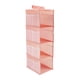 thumbnail image 1 of Organizador colgante de armario de 4 estantes, estantes de almacenamiento colgantes, estantes colgantes plegables para armario con cintas mágicas, rosa, 1 of 5