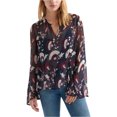 thumbnail image 1 of Blusa campesina estampada Lucky Brand para mujer negra extragrande, 1 of 1