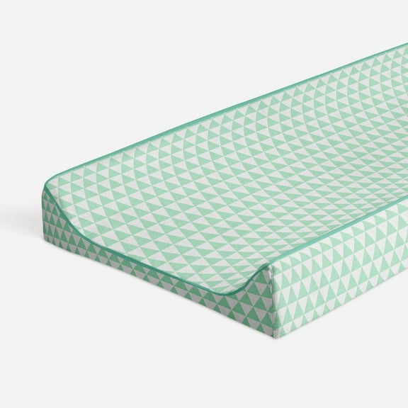 Bacati - Noah Triangles Mint Quilted Muslin Changing Pad Cover