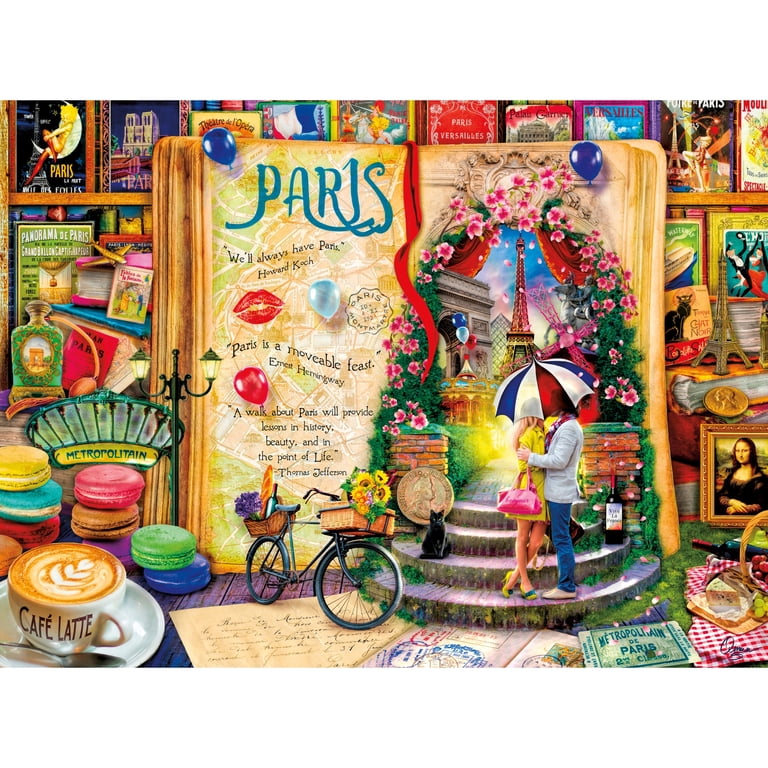 オープンブック パリ・N.Y.・テディベア　エイミースチュアート　ジグソーパズル Aimee Stewart Collection Life is an Open Book Paris, 1000pc