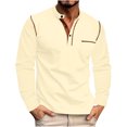 thumbnail image 1 of Birdeem Men Casual Solid Color Button Short Sleeve Turndown Collar Blouse Shirt, 1 of 1