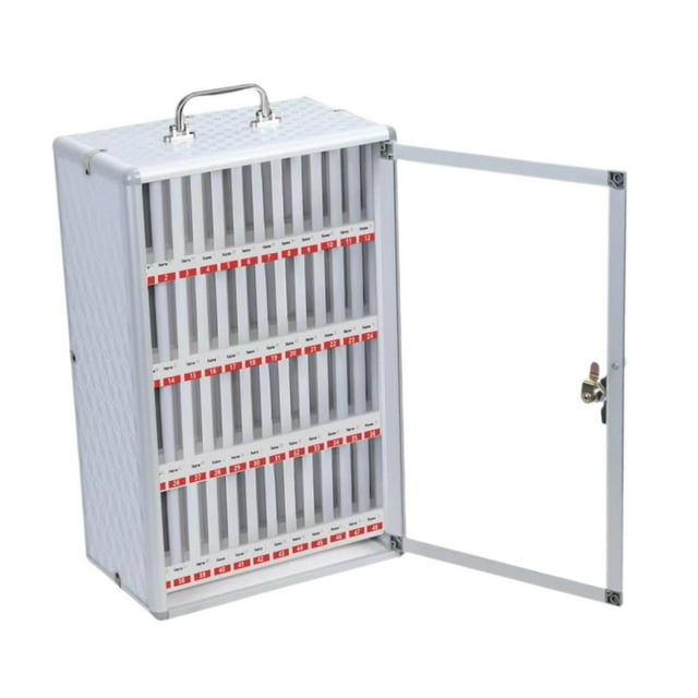 Bunblic Phone Storage Cabinet Phone Locker with 2 Keys Classroom Lockable Office Wall Mounted Pocket Chart Lock Box Smartphone Keeper 48 Slots
