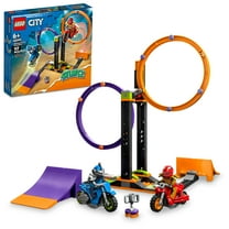 LEGO City Stuntz Spinning Stunt Challenge 60360 - 1 or 2 Player Tournaments with Flywheel-Powered Motorcycle Toys, Features 2 Minifigures and Ramps, Fun Gift Set Idea for Boys, Girls, or Kids Ages 6 