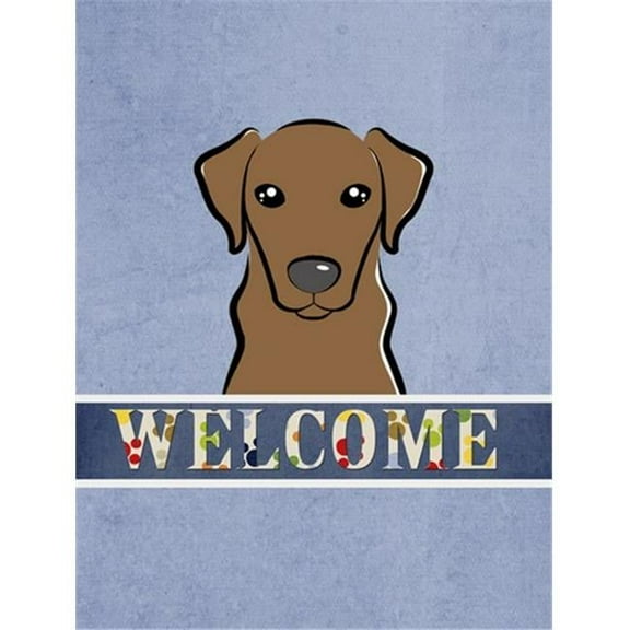 Chocolate Labrador Welcome Flag Canvas House Size BB1420CHF