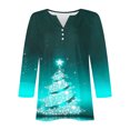 thumbnail image 5 of Fiudx Ofertas Flash Del Día Solo En Línea Blusa de Manga 3/4 Corta Estampada a La Moda para Mujer, Blusa Informal con Cuello Redondo, 5 of 5