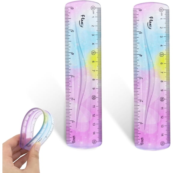 Flexible Ruler 6 Inch Bendable Ruler 2 Pack Soft Plastic Flex Rulers Dual Scale cm Inch for Classroom Supplies, Back to School Essentials 2026