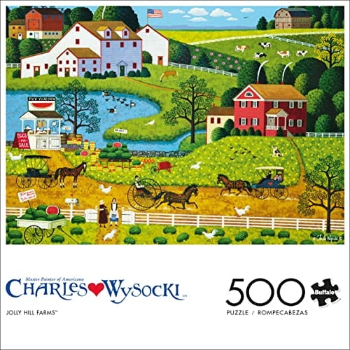 Buffalo Games - Charles Wysocki - Jolly Hill Farms - Rompecabezas de 500 piezas Buffalo Games Buffalo Games