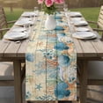 thumbnail image 4 of Vintage Beige Coastal Table Runner 48 Inches, Summer Beach Starfish Shell Coral Nautical Bed Runner Dresser Scarves Tabletop for Indoor Outdoor Parties/Ceremony/Banquet, 13" x 48", 4 of 8