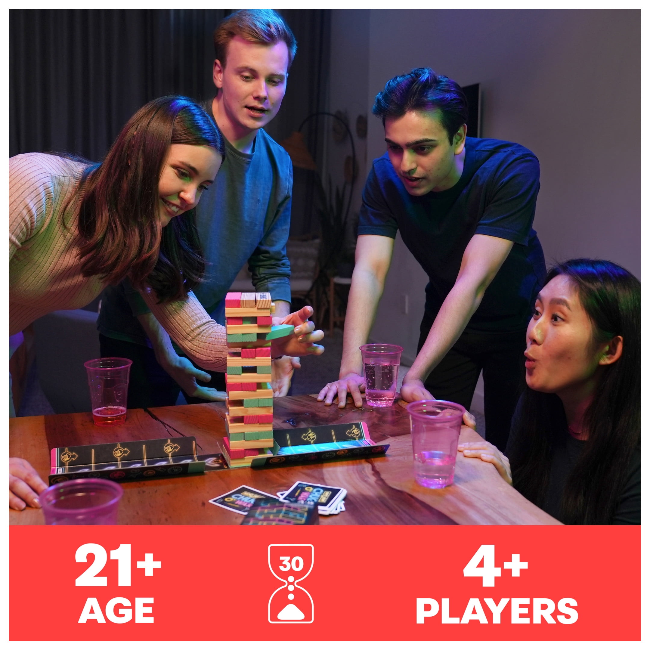 Spin Master Games, Happy Hour Tower Chug O War, Party Game for Adults Ages 21+