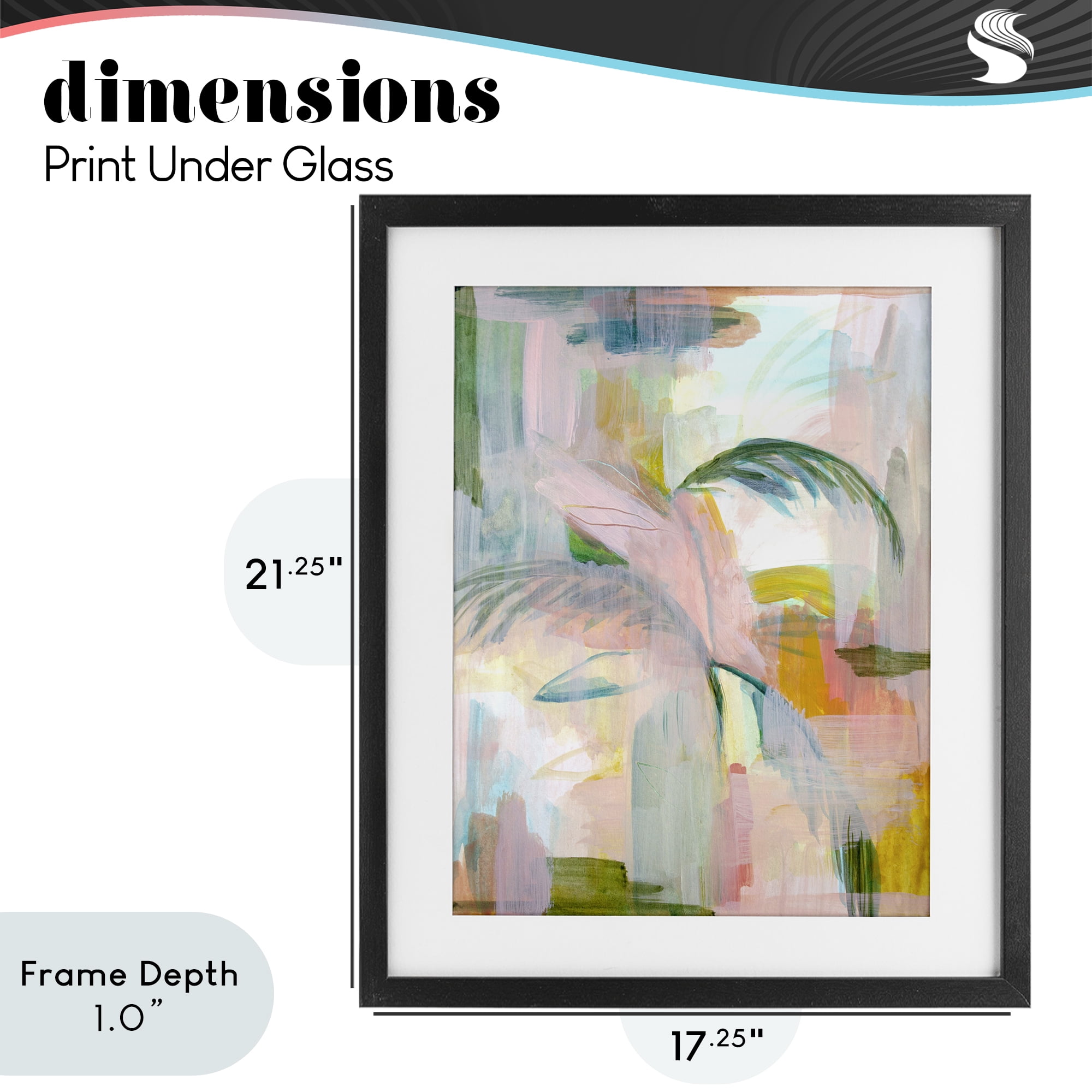 Stupell Industries Palm City Expression Black Framed Print Under Glass, design by Gemma Bardot
