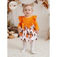 thumbnail image 3 of Miaouyo Infant Baby Girls 2Pcs Thanksgiving Fall Outfits 0 3 6 9 12 18 Months Turkey Print Skirt Romper with Headband, 3 of 8