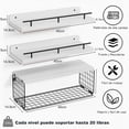 thumbnail image 2 of Juego de 3 Repisas Flotantes de Pared, Estantes Flotantes para Baño, Estantes Flotantes Montados Pared con de Papel Higiénico de Metal para Cocina, Dormitorio, Baño, Oficina (Blanco), 2 of 7