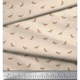 thumbnail image 2 of Soimoi White Velvet Fabric American Robin Bird Print Fabric by The Yard 58 Inch Wide, 2 of 3