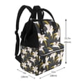 thumbnail image 2 of Xecao Lilies Flowers print Large Capacity Nappy Bag is a multi-functional waterproof travel backpack, perfect as a nursing bag or mummy backpack for women, 2 of 6