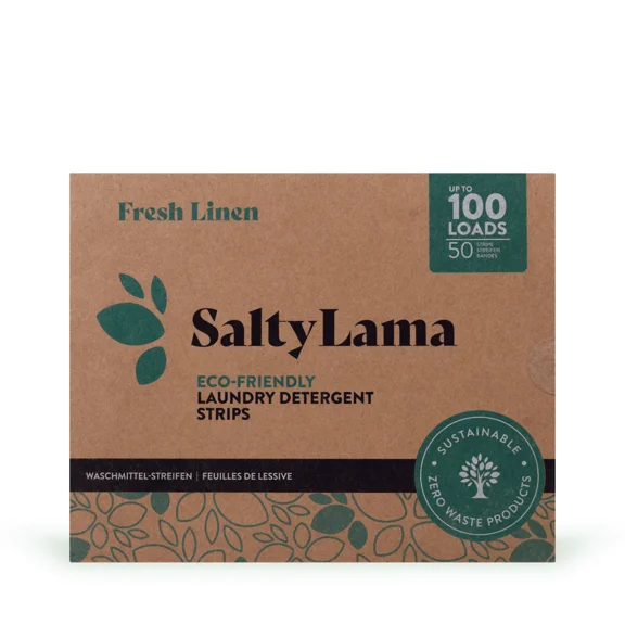 Saltylama, Eco Laundry Detergent Sheets, Fresh Linen, 50 Strips Up To 100 Loads