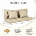 thumbnail image 4 of Aoodor 59" Tufted Porch Swing Cushions, Outdoor Swing Replacement Cushion 2-3 Seater with Backrest and 2 Pillows, Water and Fade Resistant Bench Seat Pad for Garden Patio Furniture, Khaki, 4 of 10