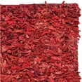 thumbnail image 4 of SAFAVIEH Mariam Leather Shag Area Rug, Red, 6' x 6' Square, 4 of 4