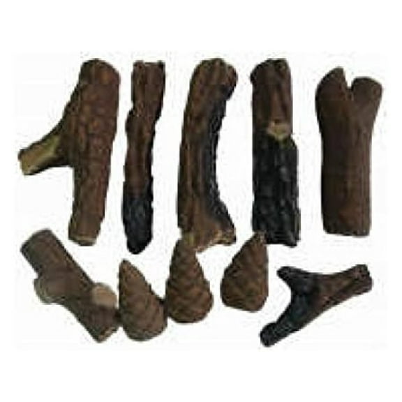 10 Small Pcs Gas Fireplace Ceramic fiber Logs. For All Types of Indoor, Gas Inserts, Ventless&Vent , Electric,or Outdoor Fireplaces&.Realistic Clean Burning Accessories (10)