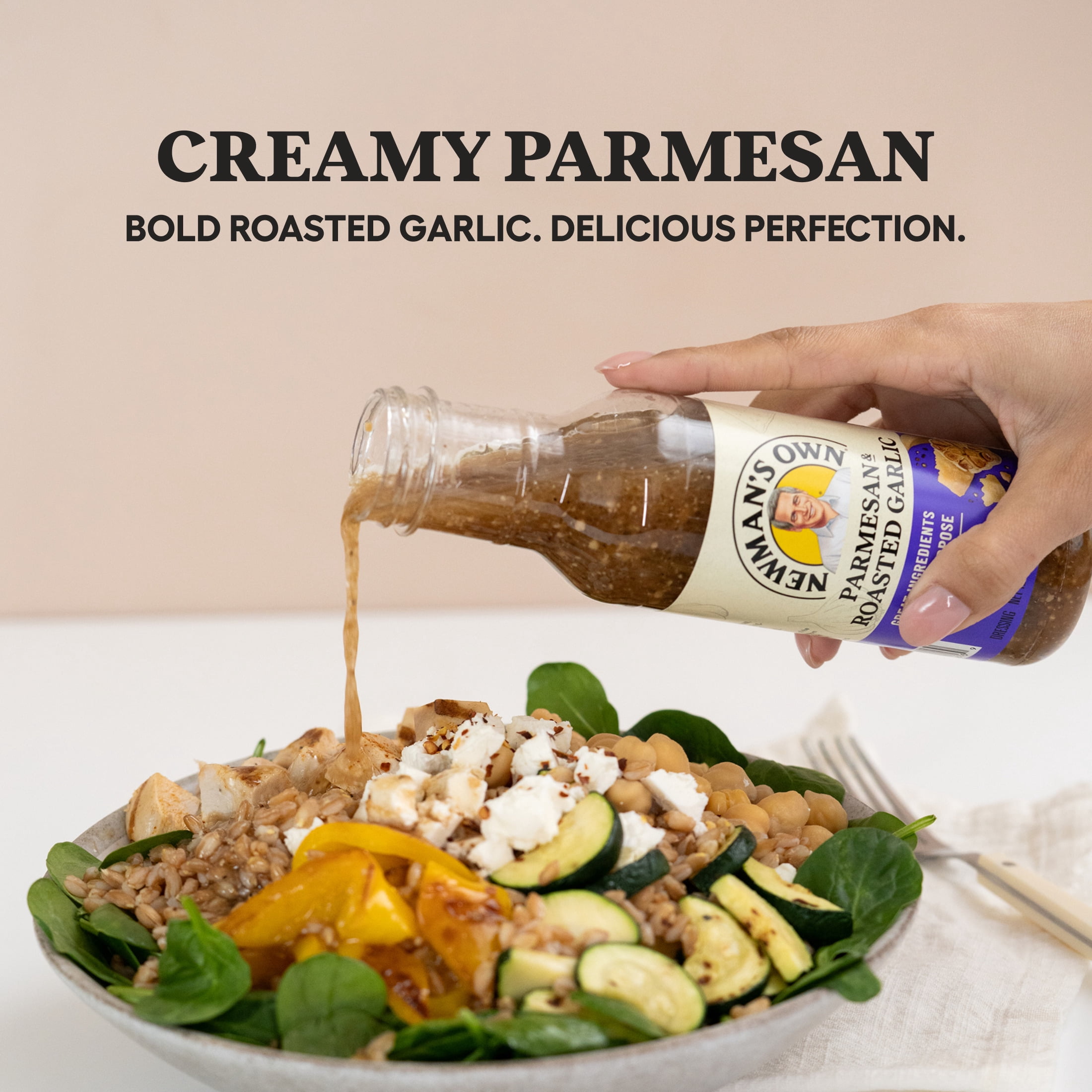 (2 pack) Newman's Own Parmesan & Roasted Garlic Salad Dressing and Marinade, 12 fl oz