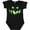 AB-Black, variant on Viciously Grinning Pumpkin Face in Lime Green Glow Boys or Girls Baby Bodysuit
