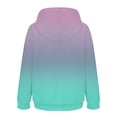 thumbnail image 5 of WZXFASHION Chandail à Capuche Surdimensionné pour Femmes Manches Longues Décontractées Poches Mode Chandail Dégradé Imprimé 50 % de Réduction Liquidation Chandail Col Roulé, 5 of 5