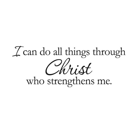 I Can Do All Things Through Christ Bible Quote Removable PVC God Wall Stickers