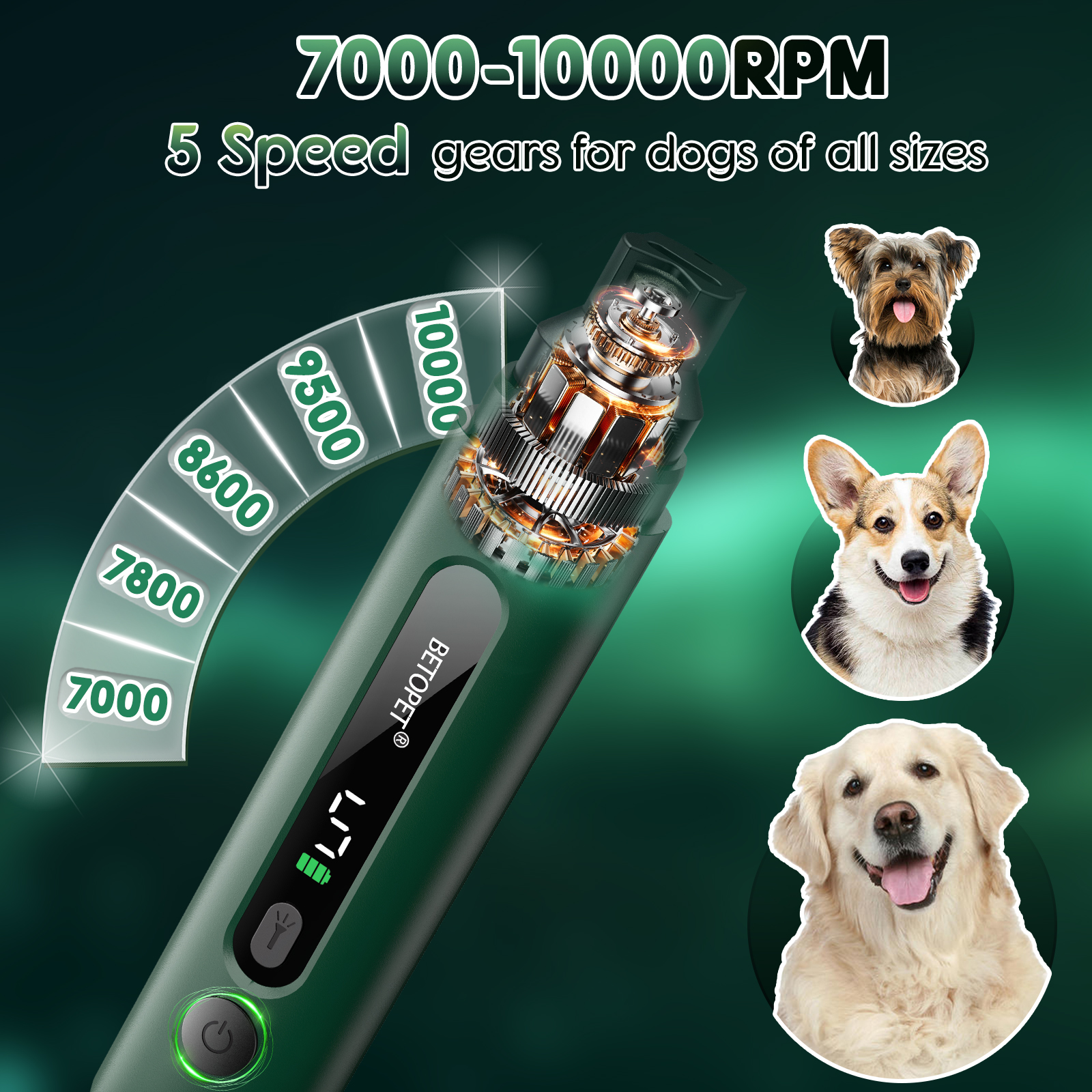 LAKWAR Dog Nail Grinder with LED Light photo 5