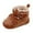 Brown, variant on Versatile Solid Baby Sneakers Winter Thickened Soft Sole Children Girls Boys Warm Short Boots, 12-18 Months, Black